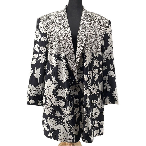 August Silk Diane Gilman silk blazer floral plus size career even luxury sz 2X - Picture 1 of 10